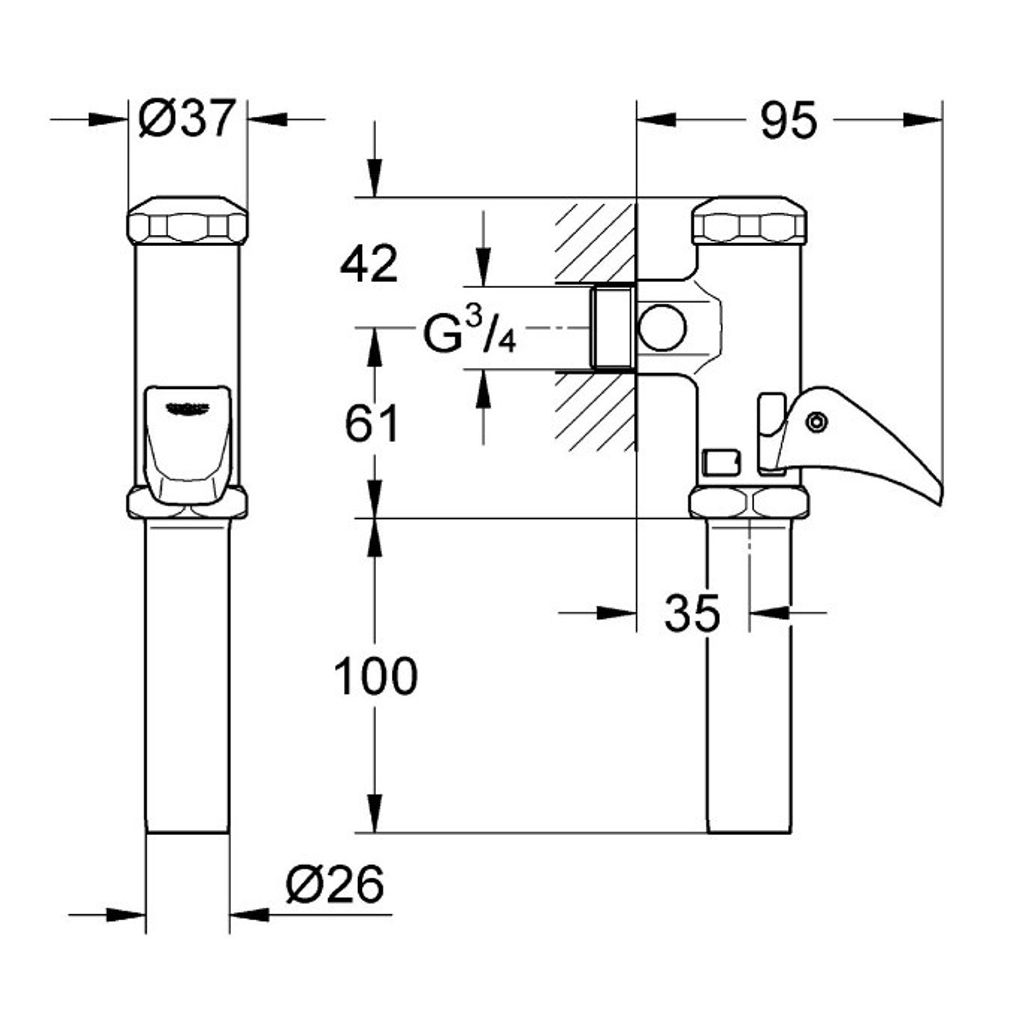 GROHE WC avtomatski ventil za izpiranje (37139000)