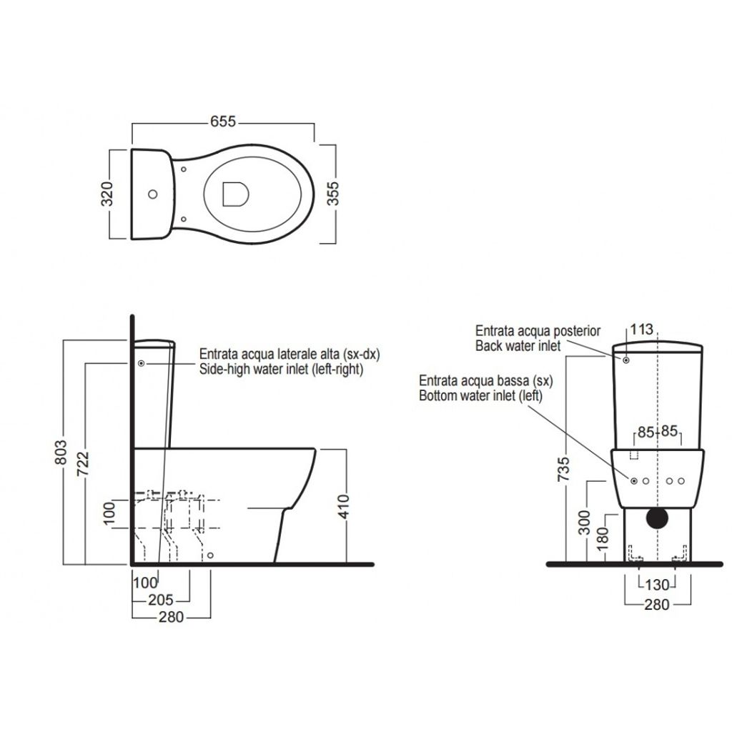 HATRIA wc školjka Nido Y0TQ01 (brez WC deske, splakovalnika, dodatnih cevi in montažnega seta)