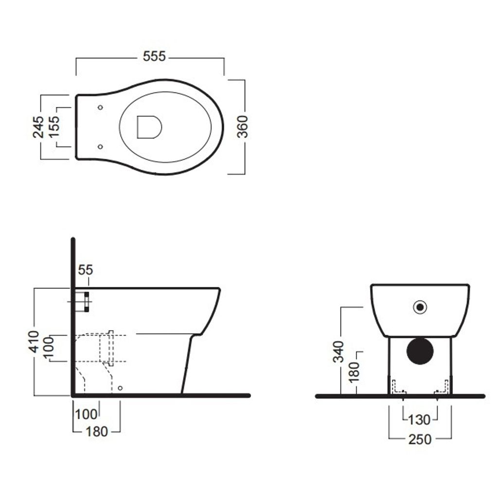 HATRIA WC školjka Nido Y0QU01 (brez WC deske, splakovalnega sistema in ostalih dodatkov)