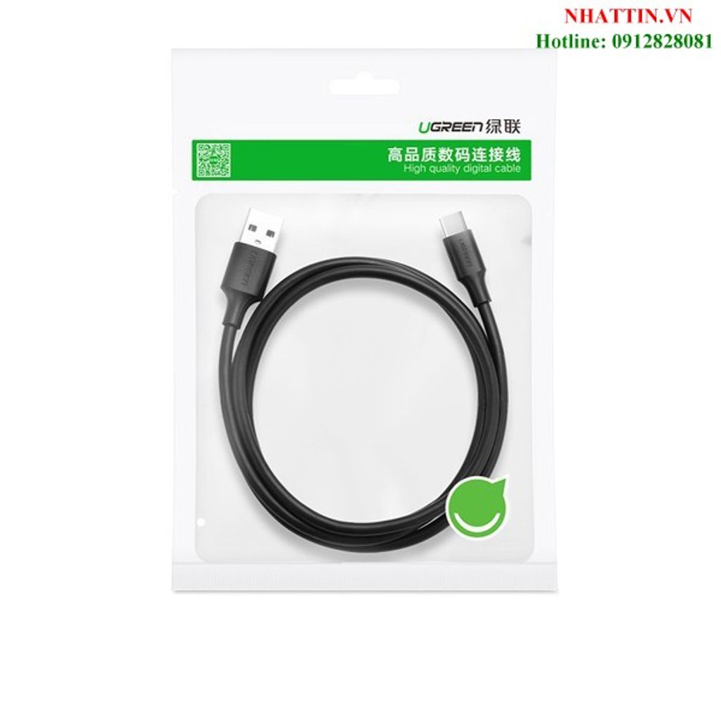 UGREEN kabel USB A 2.0 na USB-C 2m (črn) - polybag