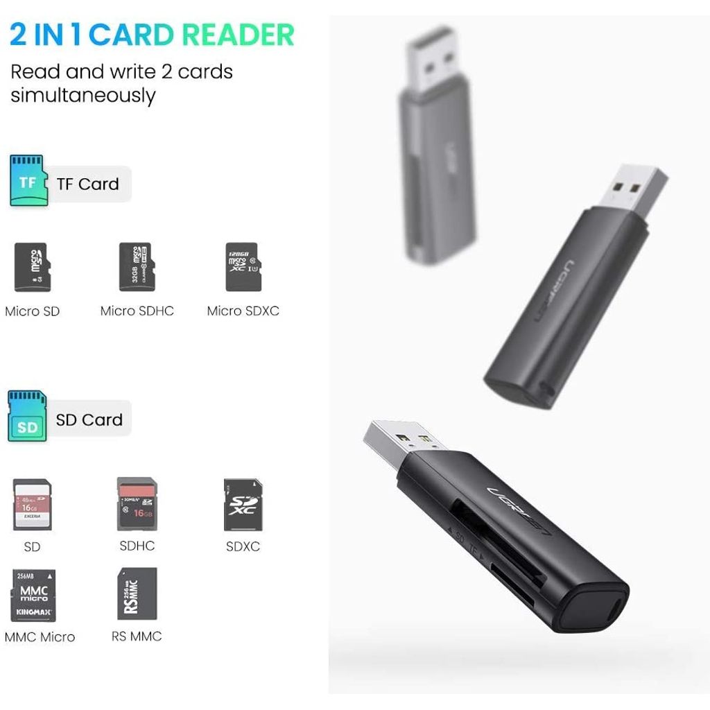 UGREEN Čitalec kartic SD/microSD USB 3.0