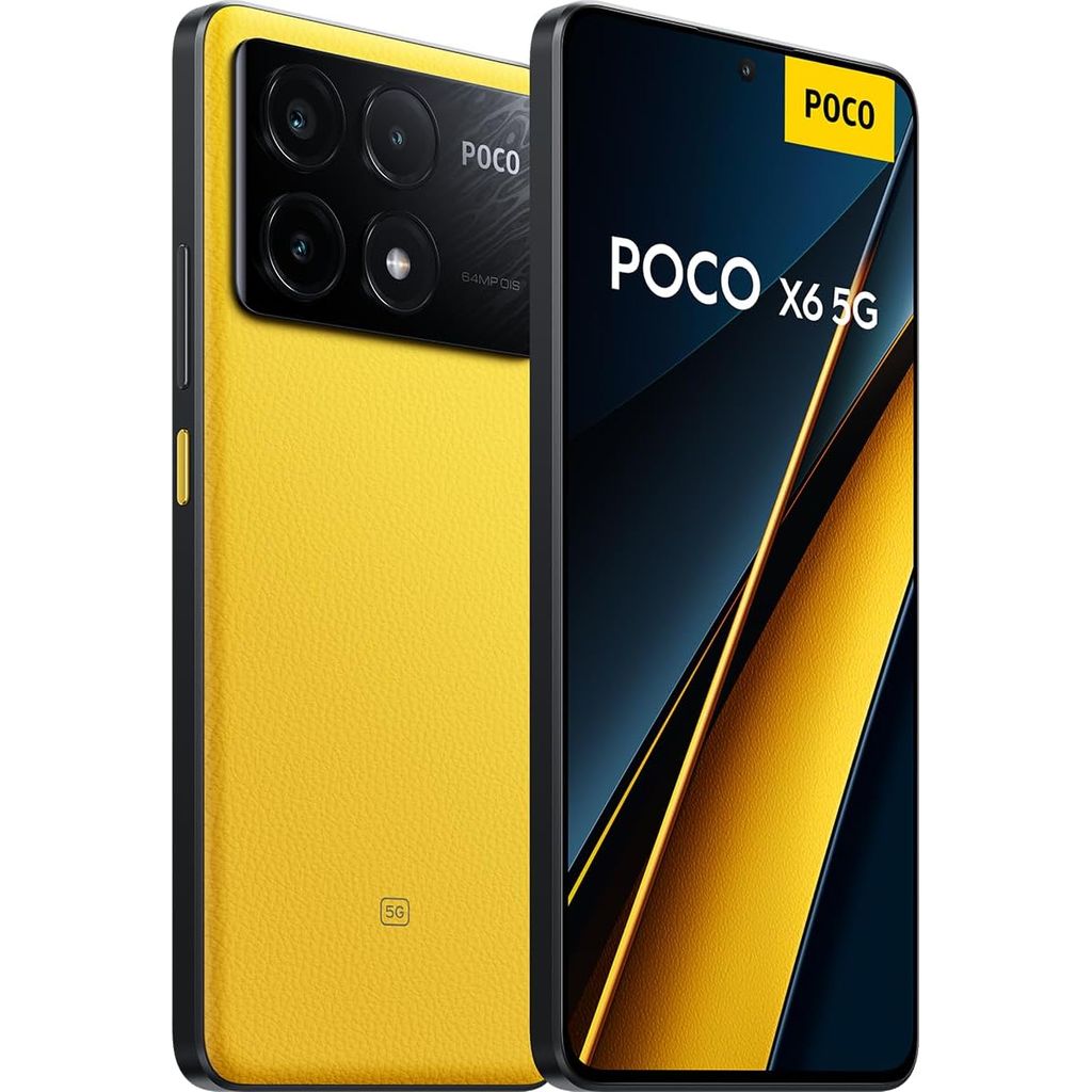 POCO X6 Pro 5G pametni telefon 12/512GB, rumena, vegansko usnje