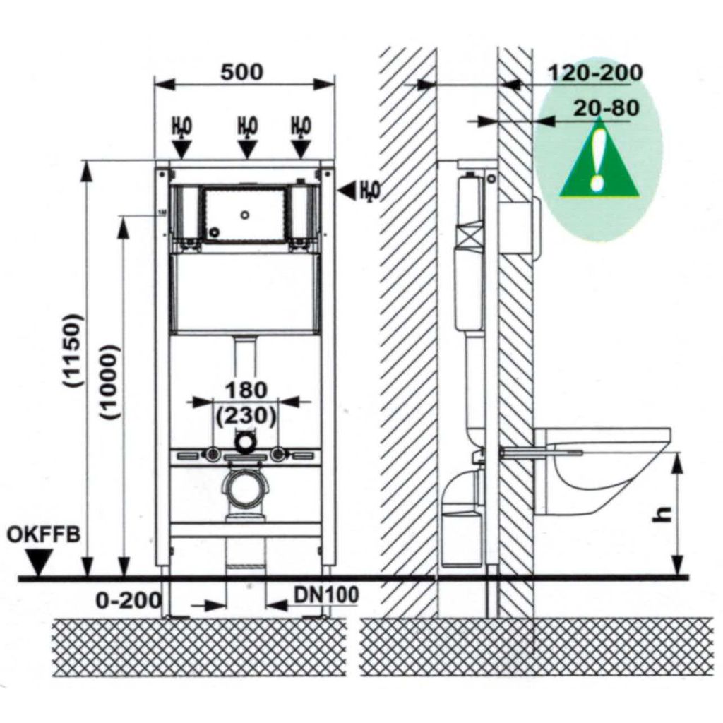 LIV-FIX podometni splakovalnik za WC školjko 7512 HERKUL standard (628386)