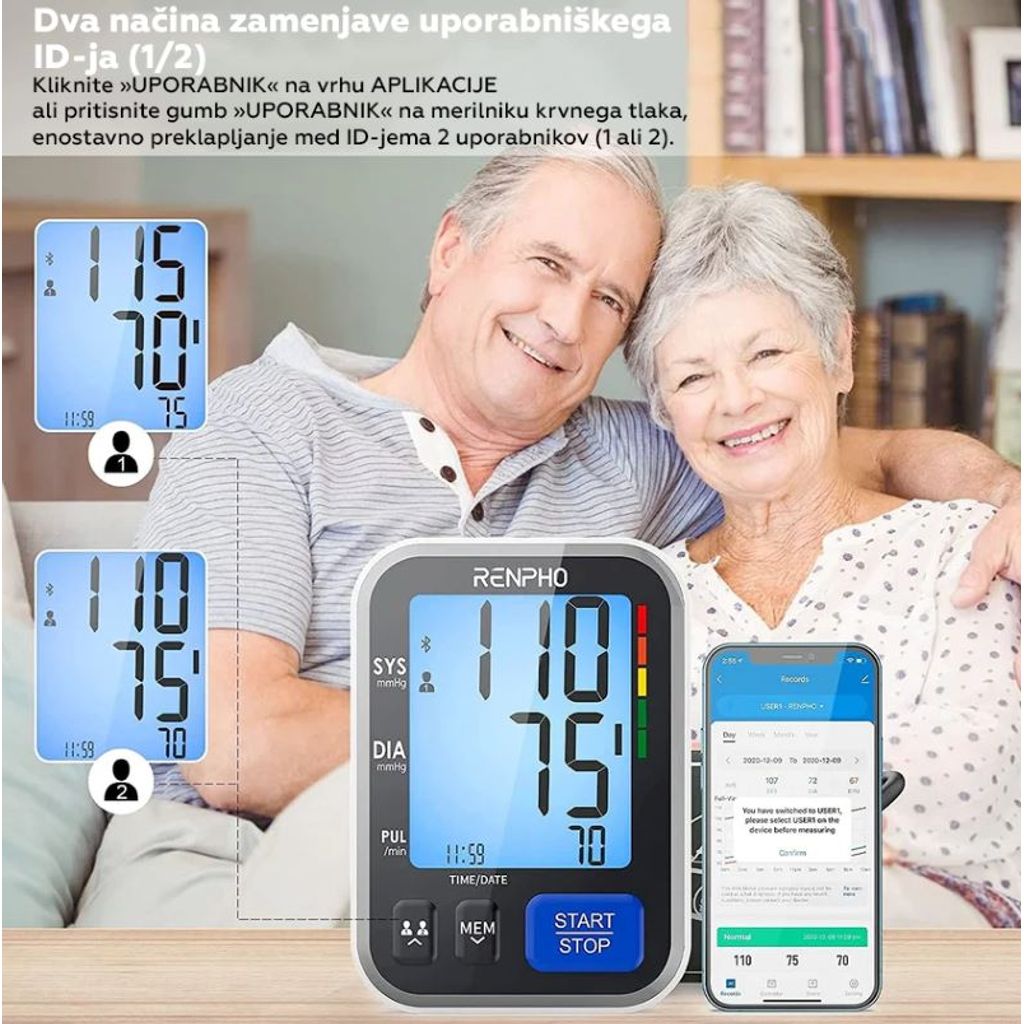 RENPHO™ Pametni merilnik krvnega tlaka