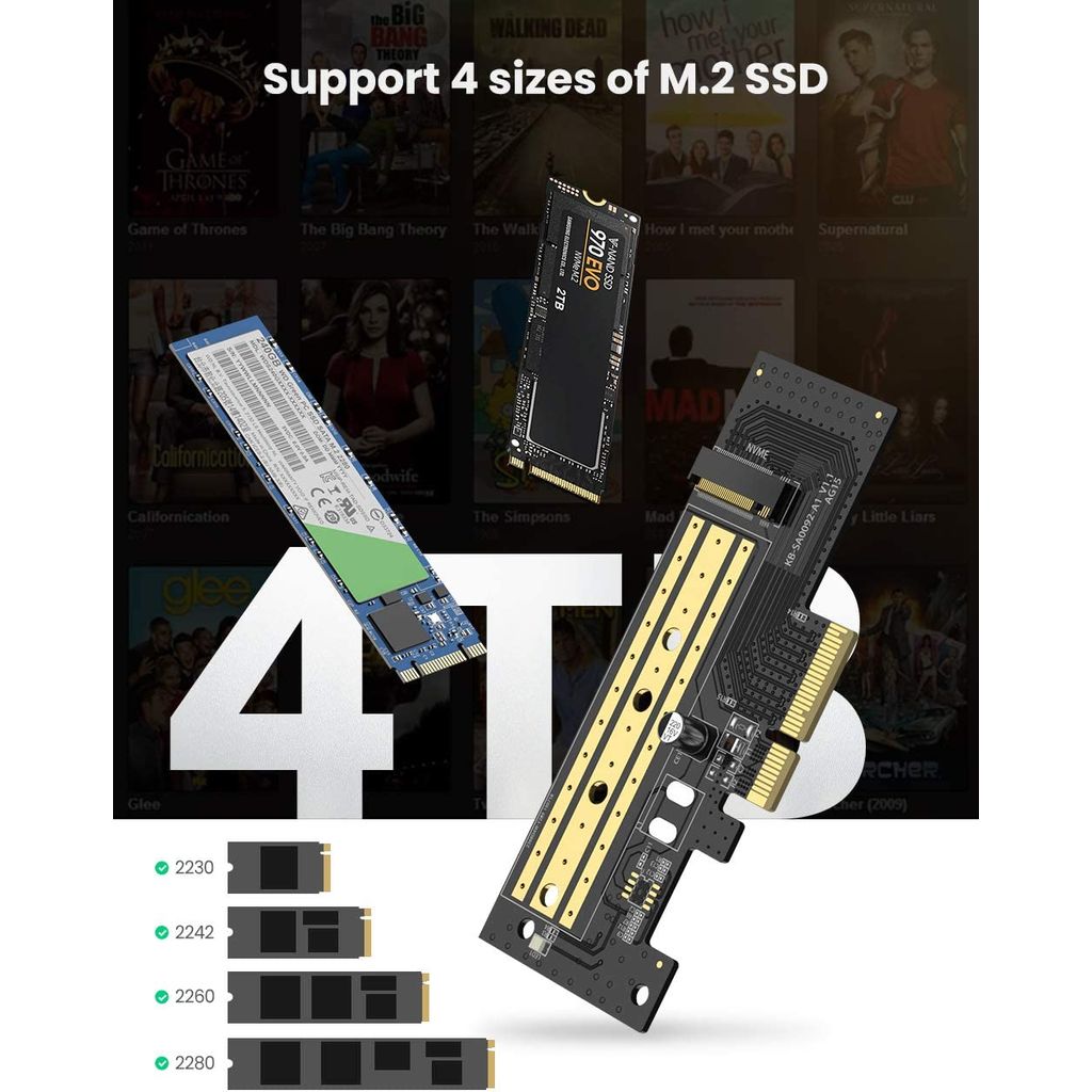 UGREEN adapter M.2 PCIe NVME na PCIe 3.0 x4 x8 x16 