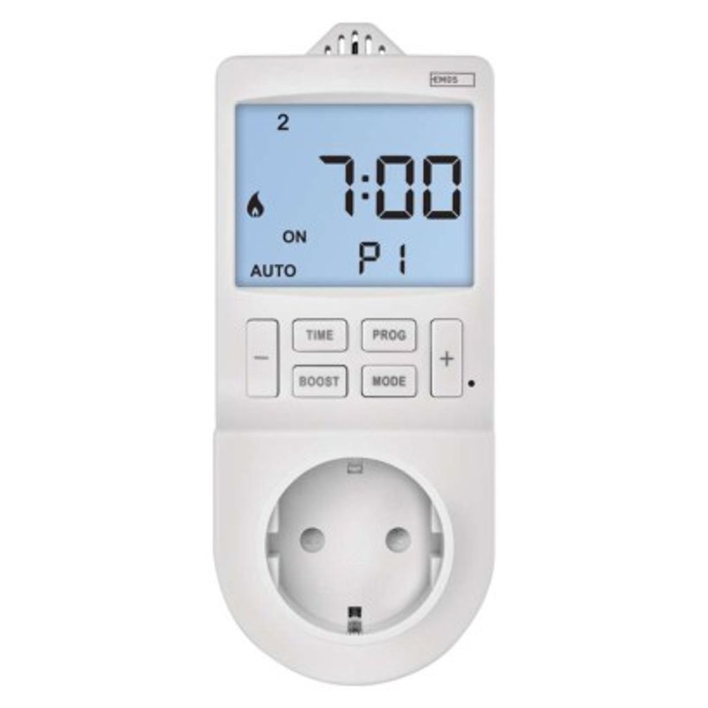 EMOS termostat za vtičnico s funkcijo digitalnega časovnika 2v1, schuko P5660SH
