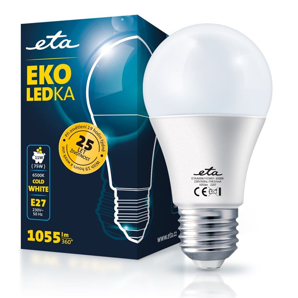 ETA LED žarnica 11W E27 [hladna bela, 6500K, 1055lm]