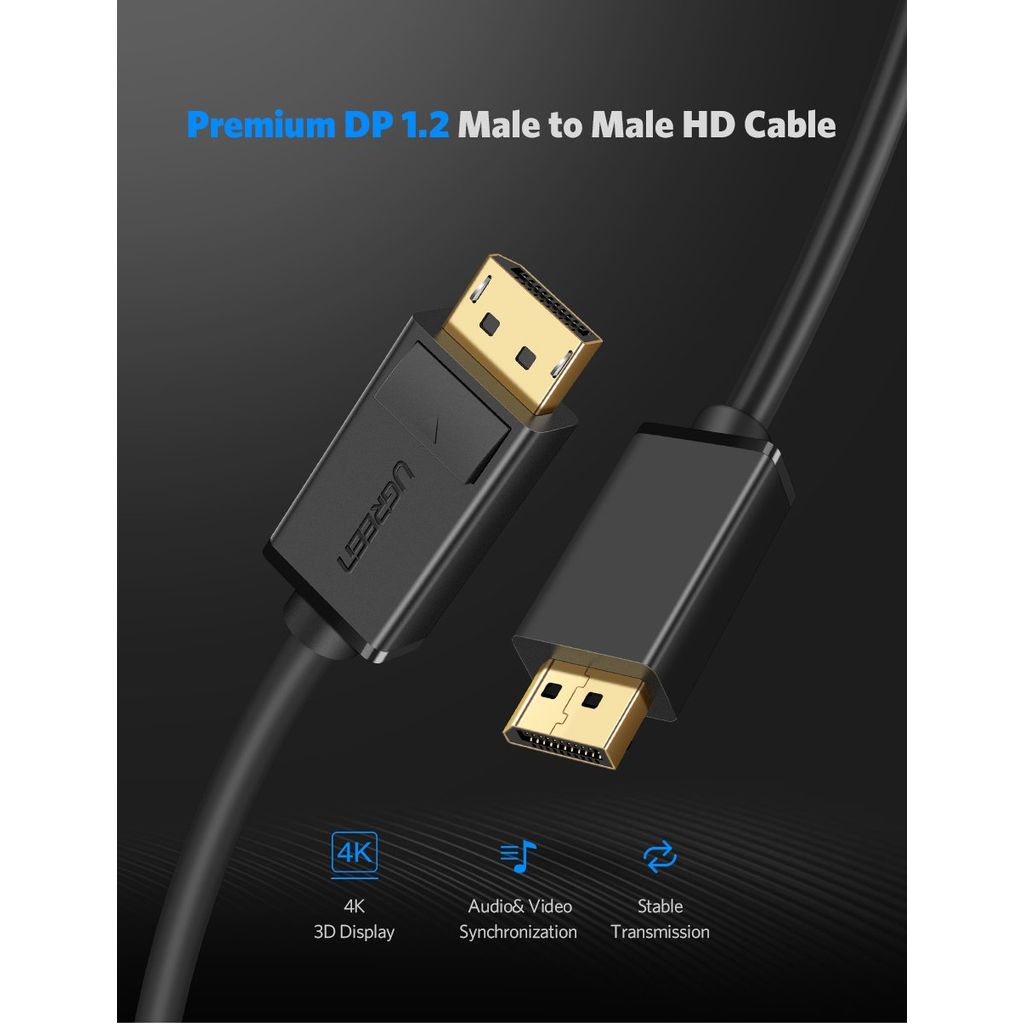UGREEN DisplayPort 1.2 kabel - 1.5m