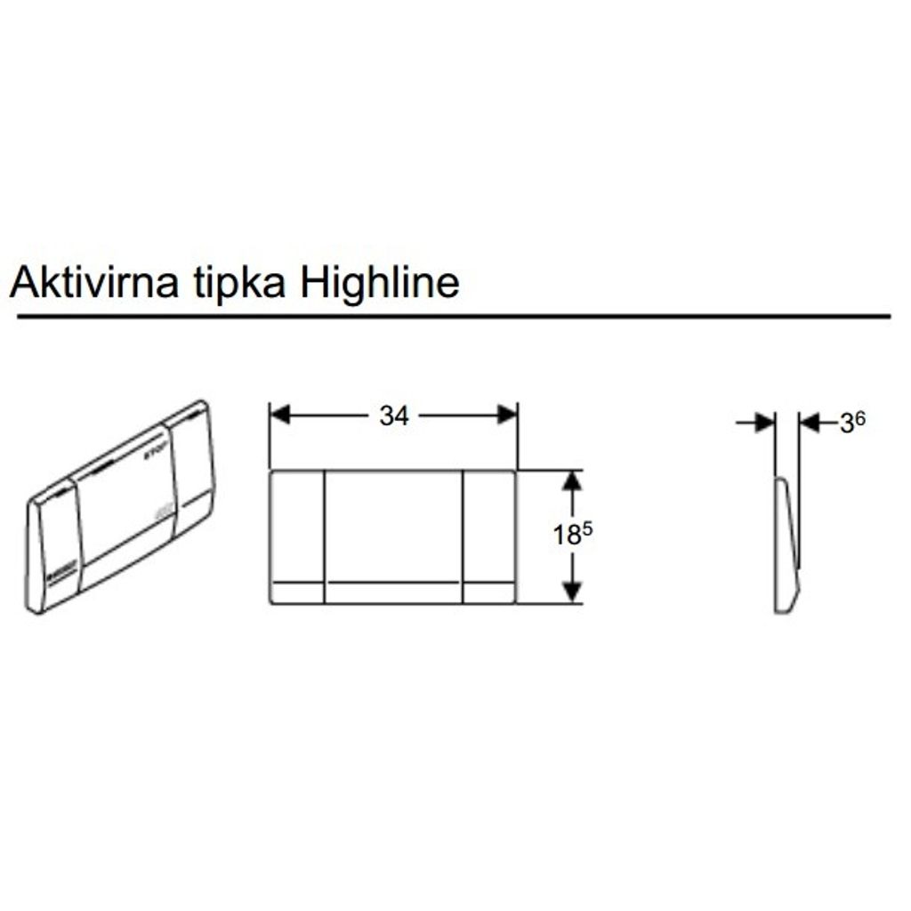 GEBERIT Aktivirna tipka Highline s privitjem (115.151.00.1)