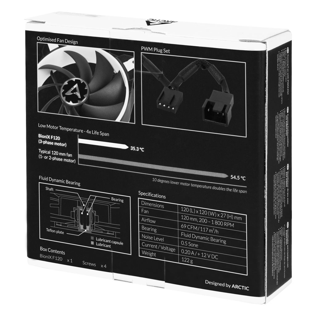 ARCTIC ventilator BioniX F120 PWM PST 120mm 4-pin - bel