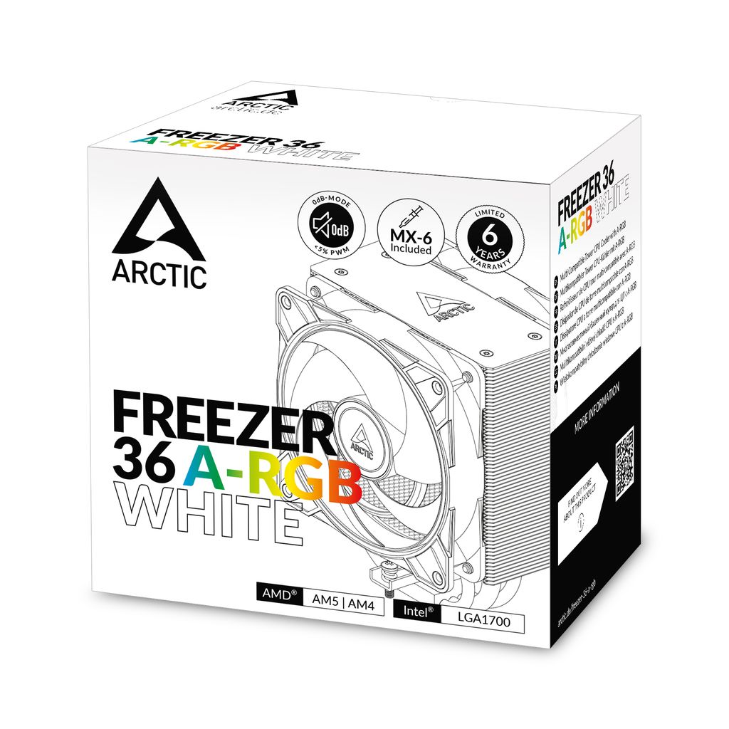 ARCTIC Freezer 36 A-RGB White, hladilnik za desktop procesorje INTEL/AMD