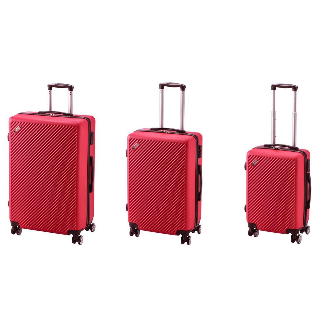 ADTREND Set potovalni kovček Rosa Vivo / rdeč / 3 kos / ABS