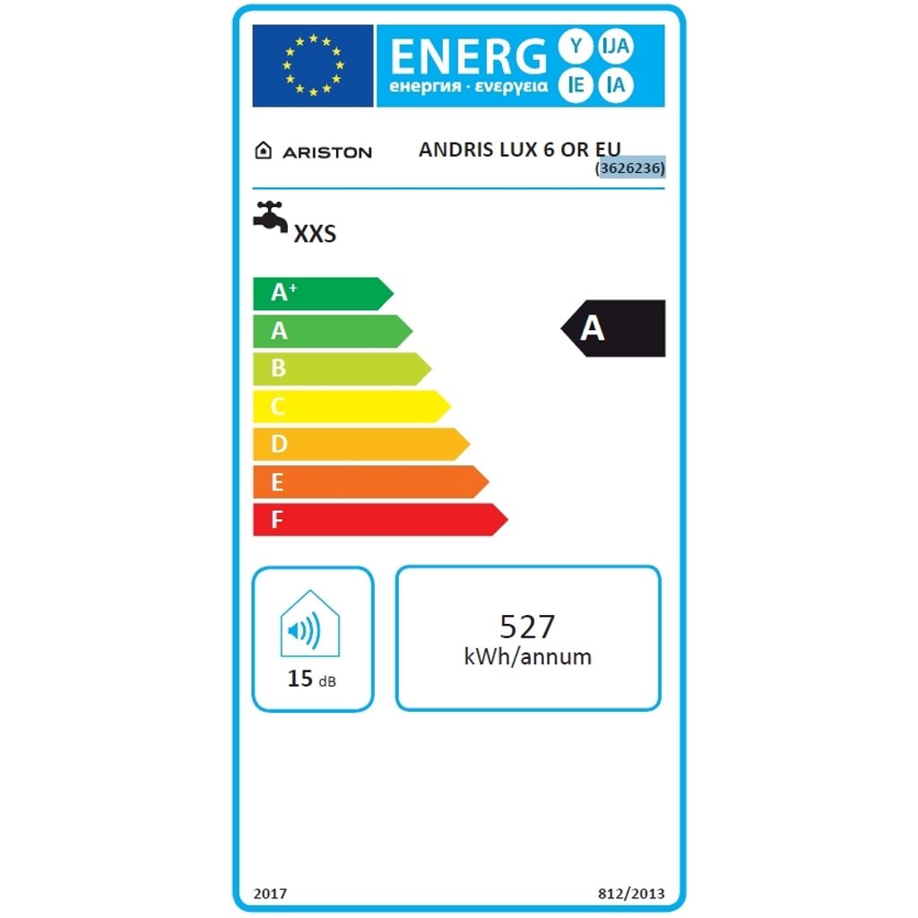 ARISTON električni grelnik vode ANDRIS LUX 6 OR EU  - nadpultni/nadumivalniški (3626236)