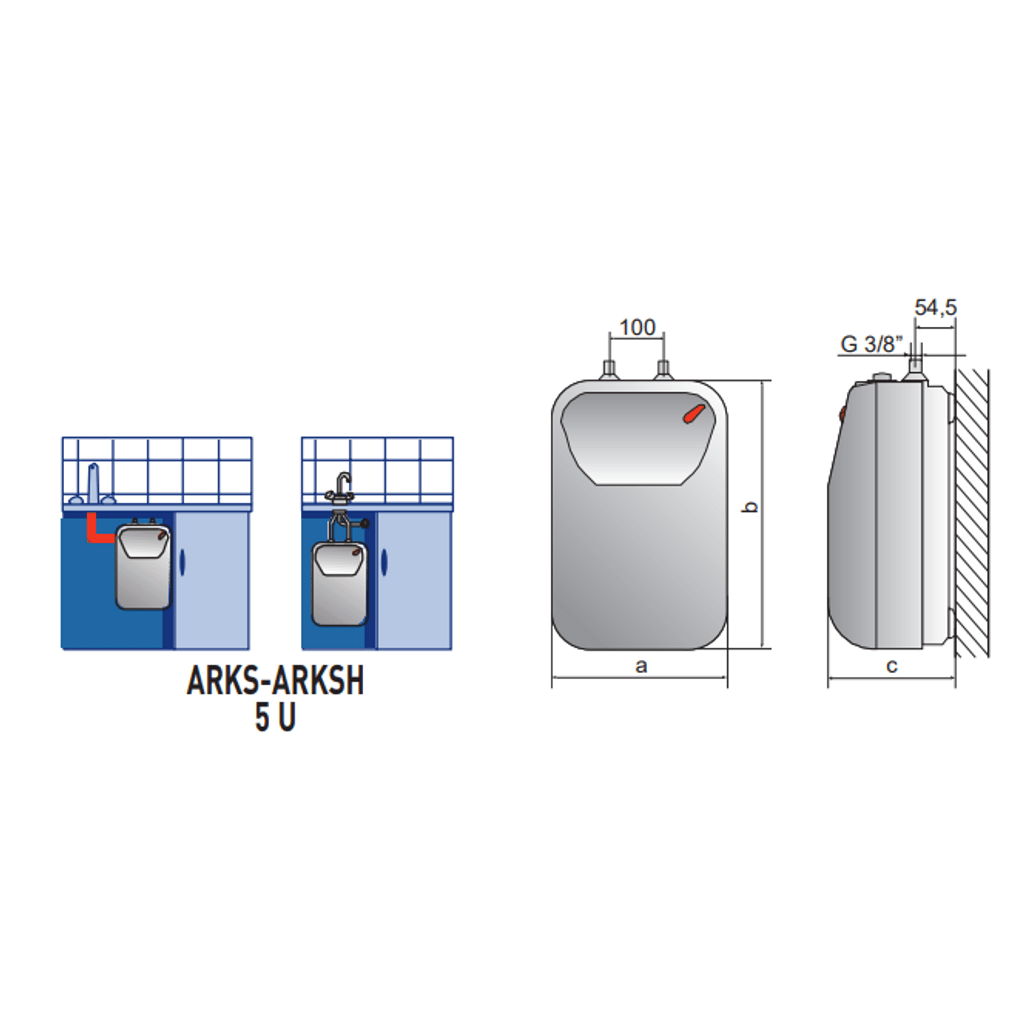 ARISTON električni grelnik vode ARKS 5 U - pretočni (3100526)