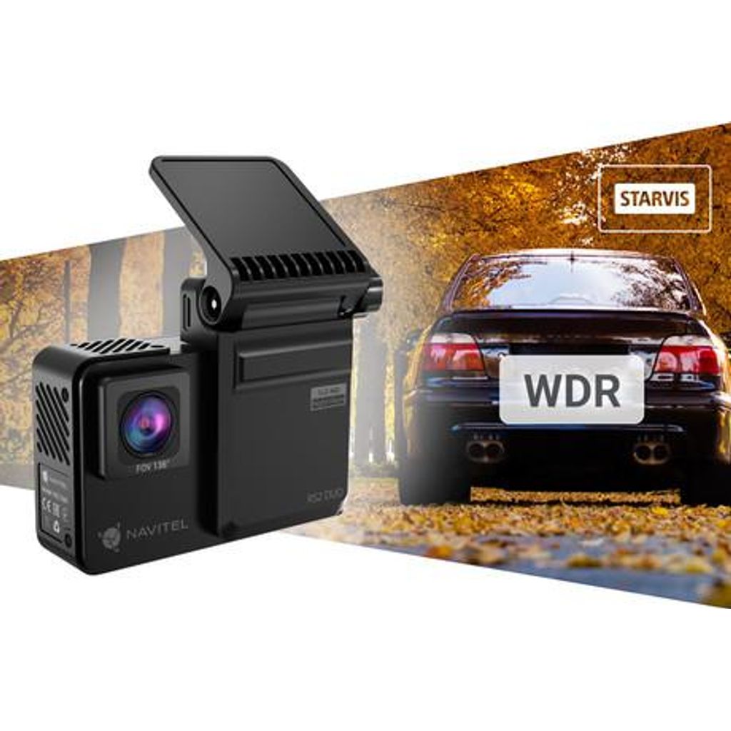 NAVITEL Avto kamera RS2 DUO, 2v1 prednja in notranja, 2" zaslon, Night Vision, SONY senzor, magnetni nosilec, 136° snemalni kot, G-senzor, aplikacija