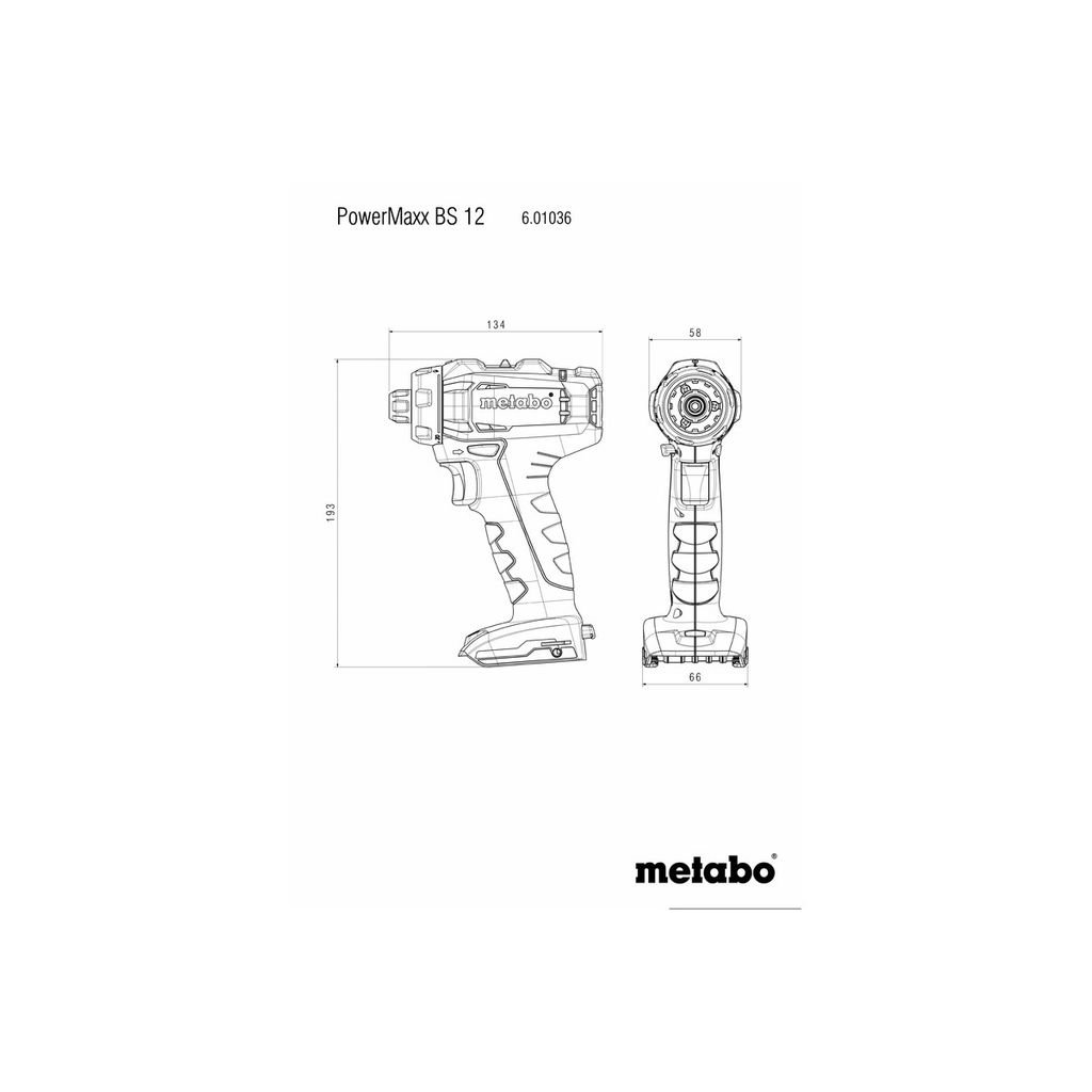 METABO baterijski vrtalnik / vijačnik Powermaxx BS 12 SET (601036870)