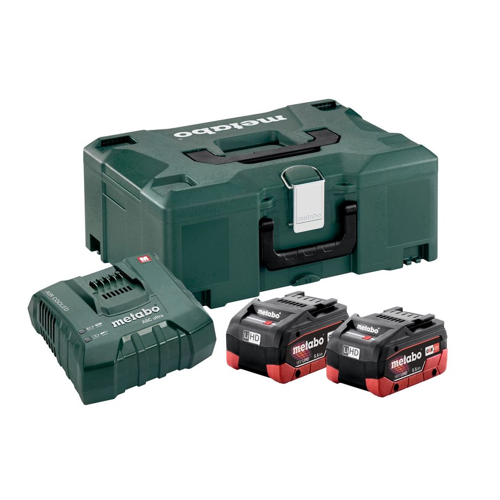 METABO Baterijski paket (2x LiHD 5.5 Ah) + polnilec in Metaloc kovček (685077000)