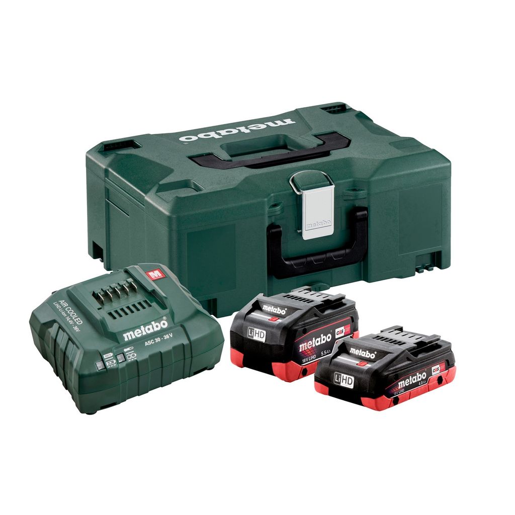 METABO Baterijski paket (LiHD 1x 4.0 + 1x 5.5 Ah) + polnilec in Metaloc kovček (685136000)