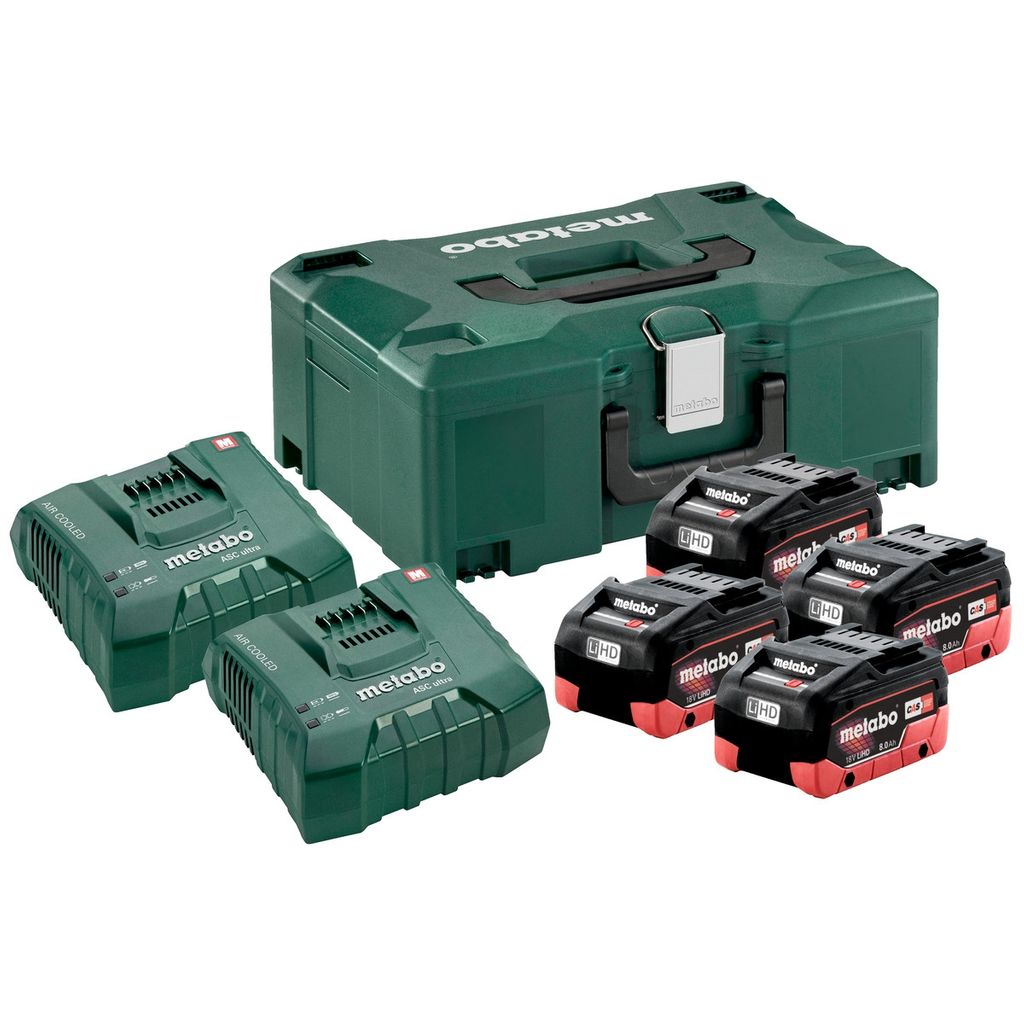 METABO Baterijski paket (LiHD 4 x 8,0 Ah) + 2x ASC ULTRA polnilec in Metaloc kovček (685135000)