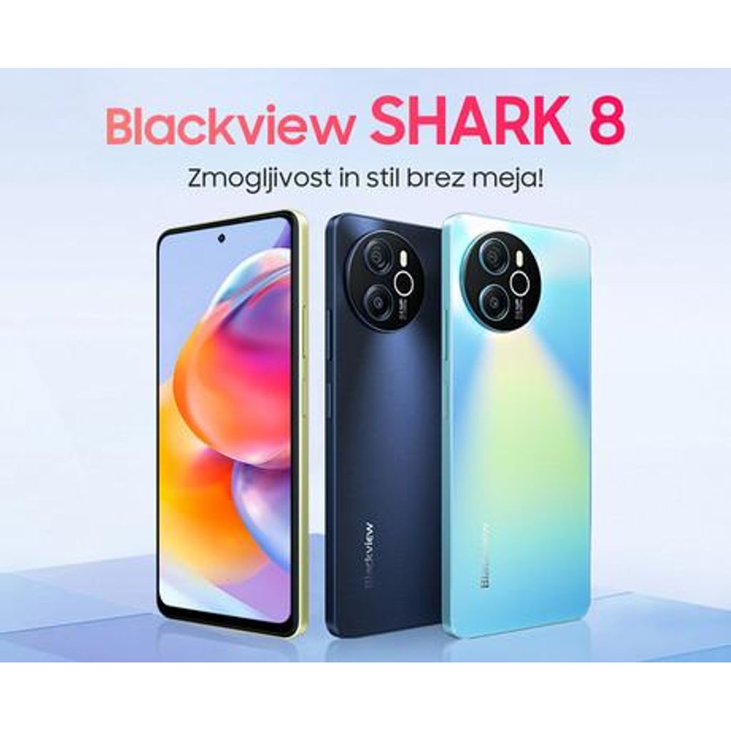 BLACKVIEW SHARK 8 pametni telefon, 6.78", 8GB+128GB, 4G LTE, IPS 2.4K FHD+, 120Hz, Android, 5000mAh, Dual SIM, GPS, + ovitek, črno siv (Moonlight Gray)