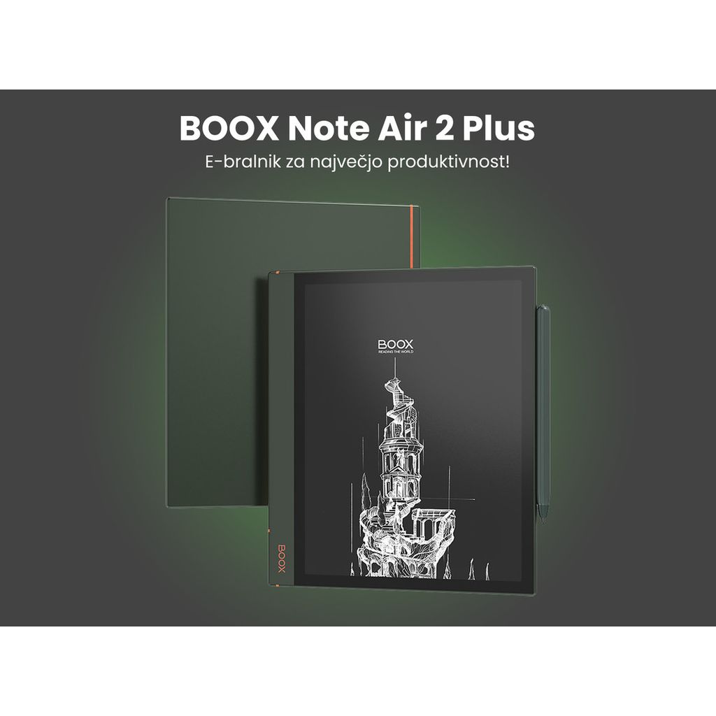 BOOX e-bralnik Note AIR2 Plus, črno-zelen
