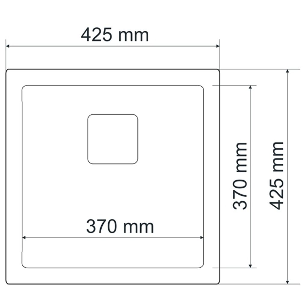 SINK SOLUTION pomivalno korito GRANITE BOWL 370 x 370 mm črna (7050059)