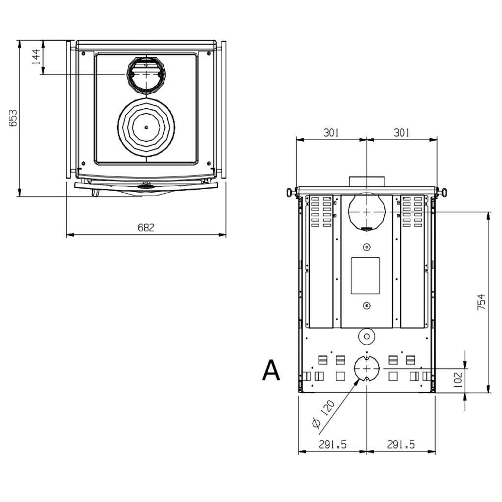 NORDICA štedilnik na drva Cucinotta - 11,7 kW Arancit črna