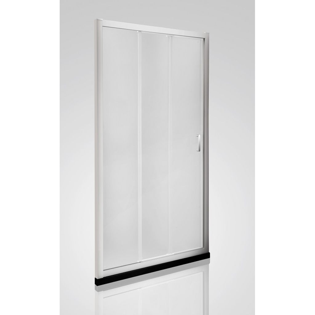 ARMAL tuš vrata trodelna DOMINO, 100X200 beli profili, mat steklo, 6mm 