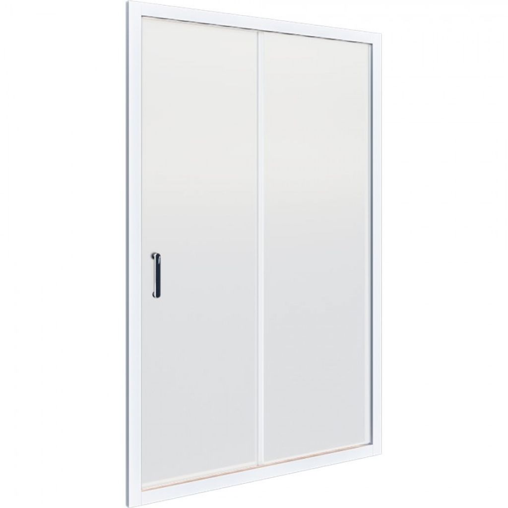 ARMAL tuš vrata drsna DOMINO 140X200, beli profili, mat steklo, 6mm 