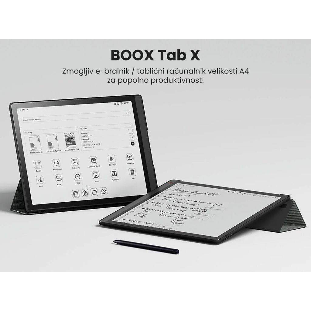 BOOX E-bralnik/tablični računalnik 13.3" BOOX Tab X, Android 11, 6GB+128GB, Wi-Fi, Bluetooth 5.0, USB Type-C, + pisalo Pen2 Pro, zelen