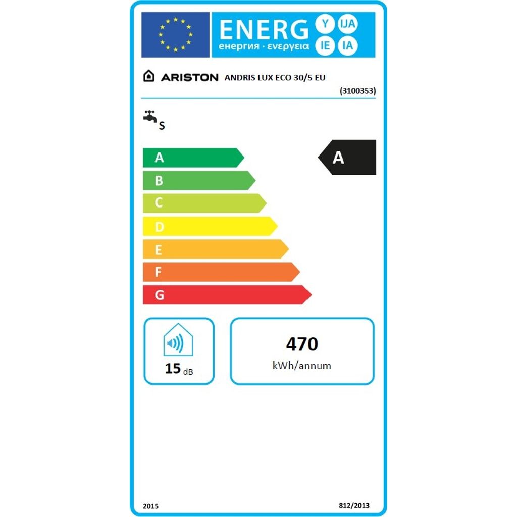 ARISTON električni grelnik vode ANDRIS LUX ECO 30/5 EU - nadpultni/nadumivalniški (3100353)