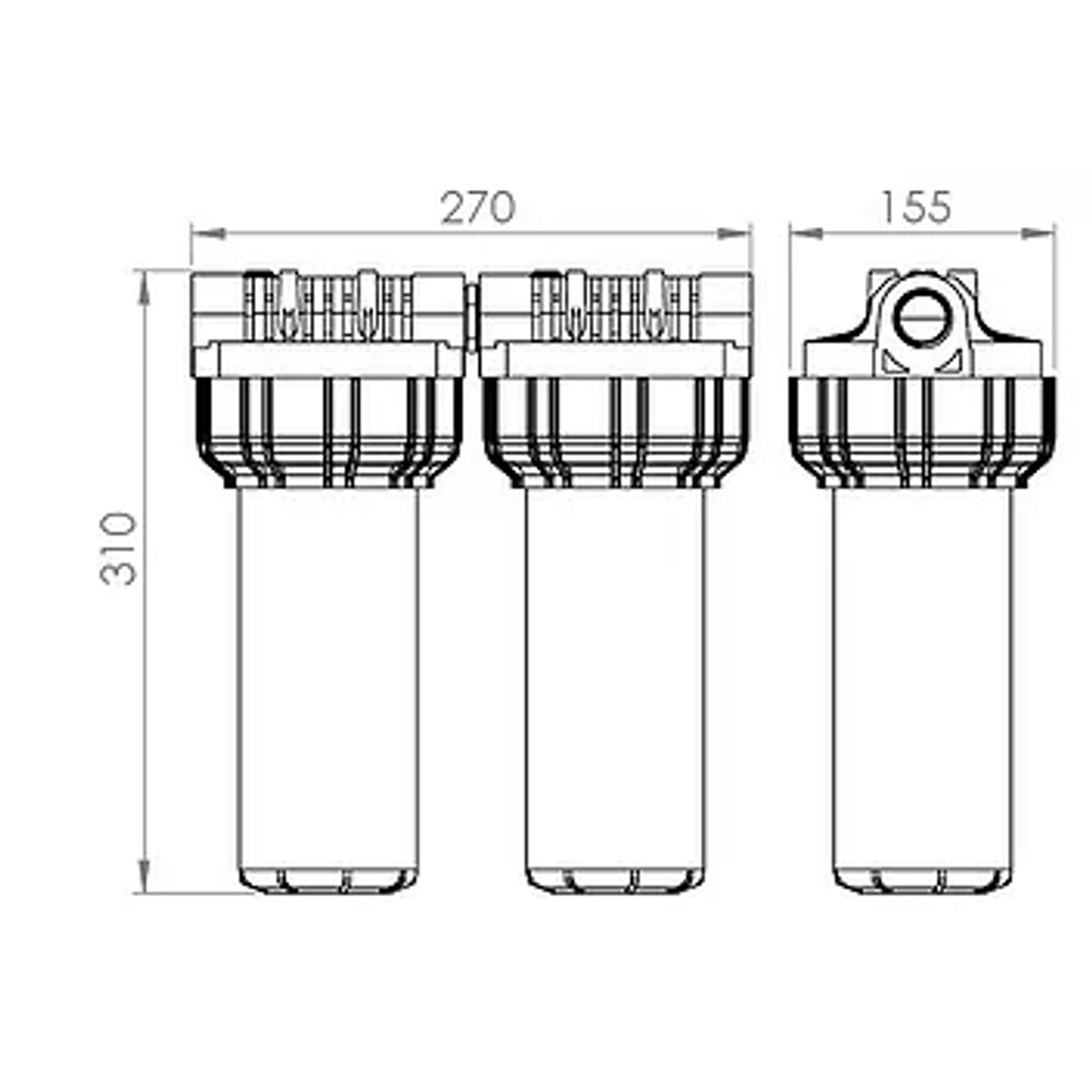 EKOM dvojni hišni filter za deževnico EKO TWIN 1" (87803)