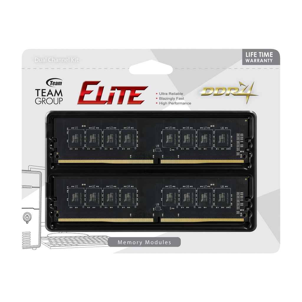 TEAMGROUP pomnilnik Elite 16GB Kit (2x8GB) DDR4-2666