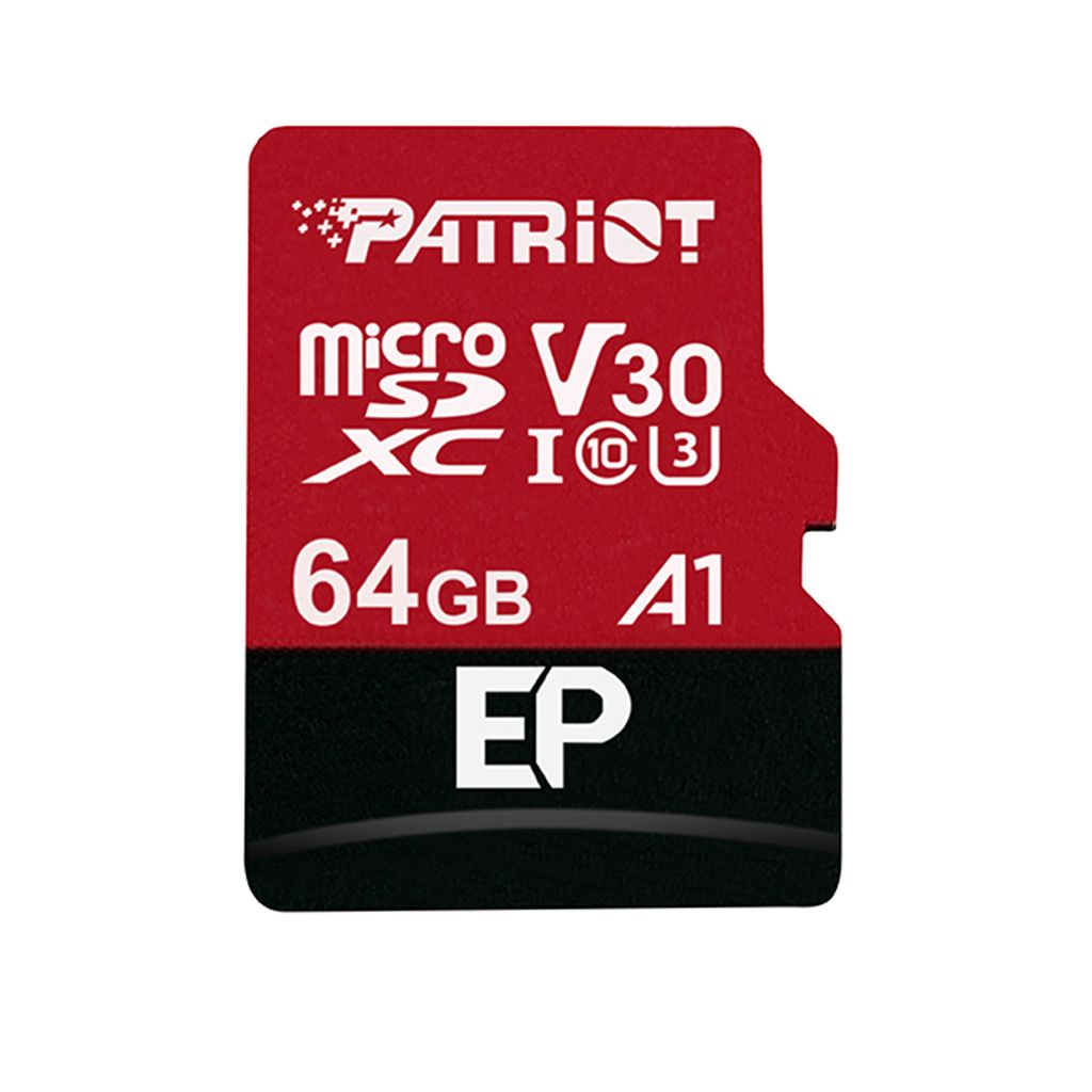 PATRIOT spominska kartica 64GB, SDXC, A1 / V30, microSD, 90MBs