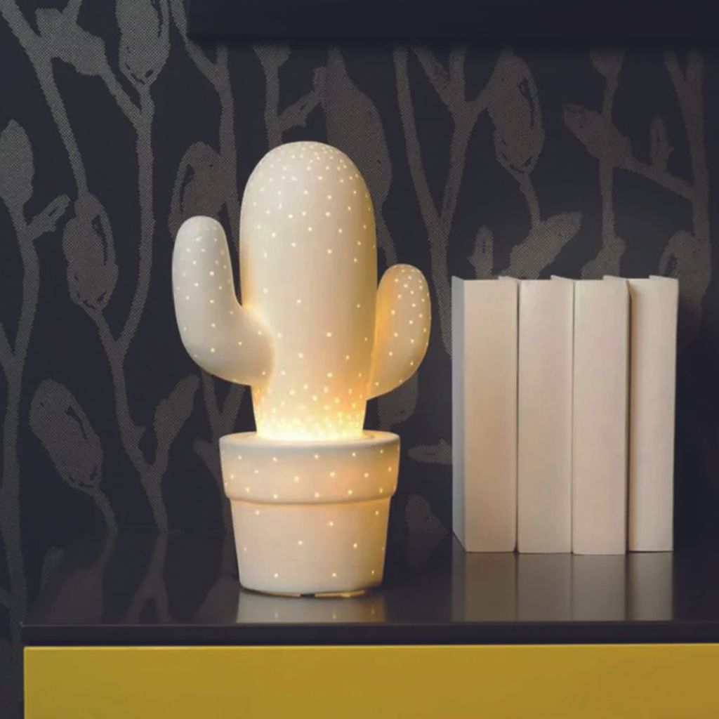 EVVIVA Svetilka Cactus 19x12xh30cm / bela / keramika