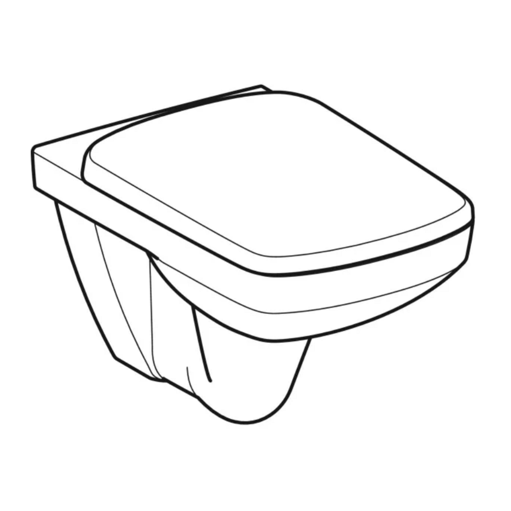 GEBERIT stenska WC školjka brez roba Selnova Square z WC desko s počasnim zapiranjem (501.961.00.1)