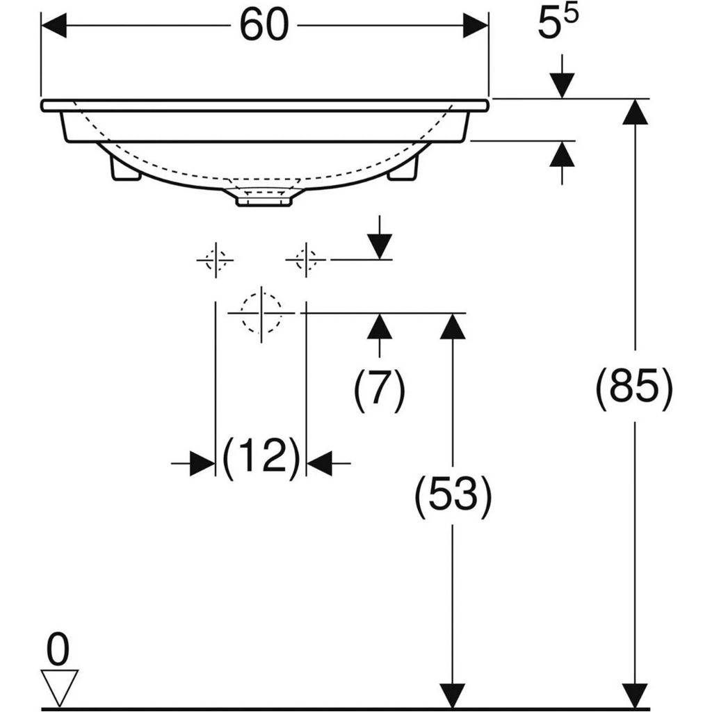 GEBERIT vgradni umivalnik ONE 60 cm (505.010.01.1)