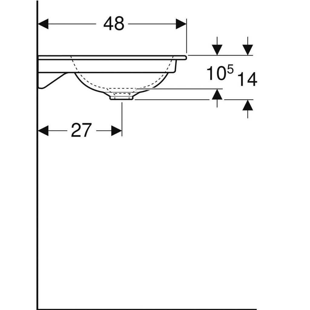 GEBERIT vgradni umivalnik ONE 60 cm (505.010.01.1)