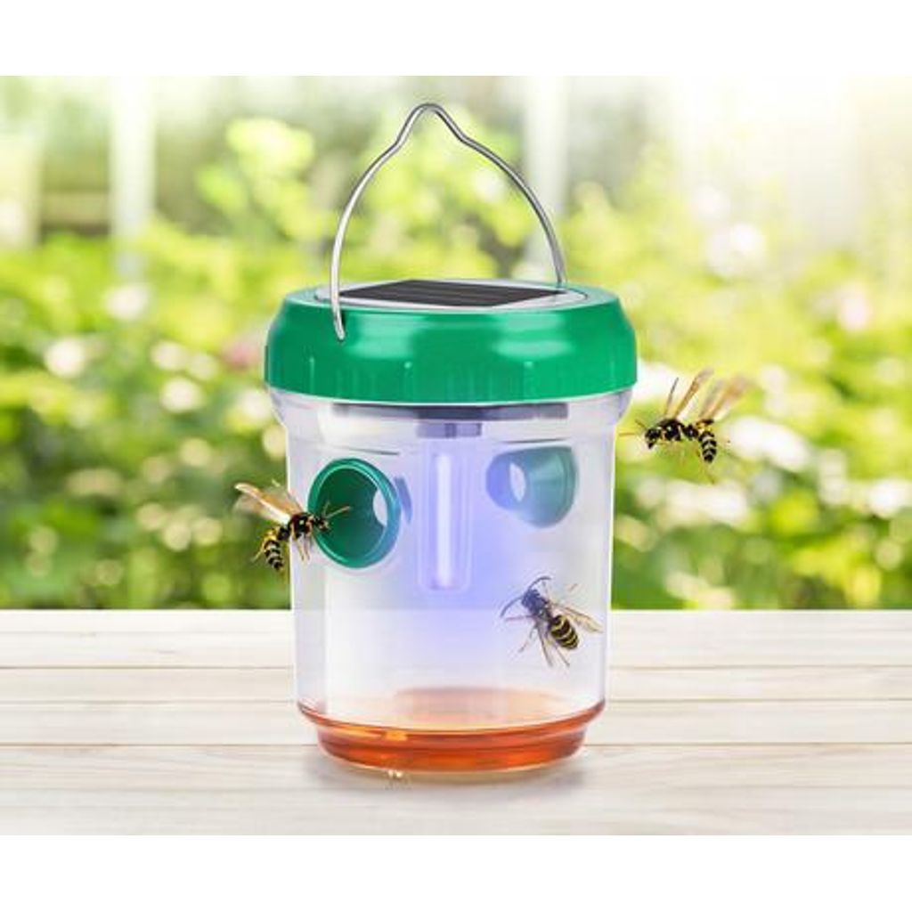 GRUNDIG pasti za žuželke / insekte, komplet 3x pasti, LED svetilka, polnilna baterija, solarno polnjenje, nosilec za obešanje