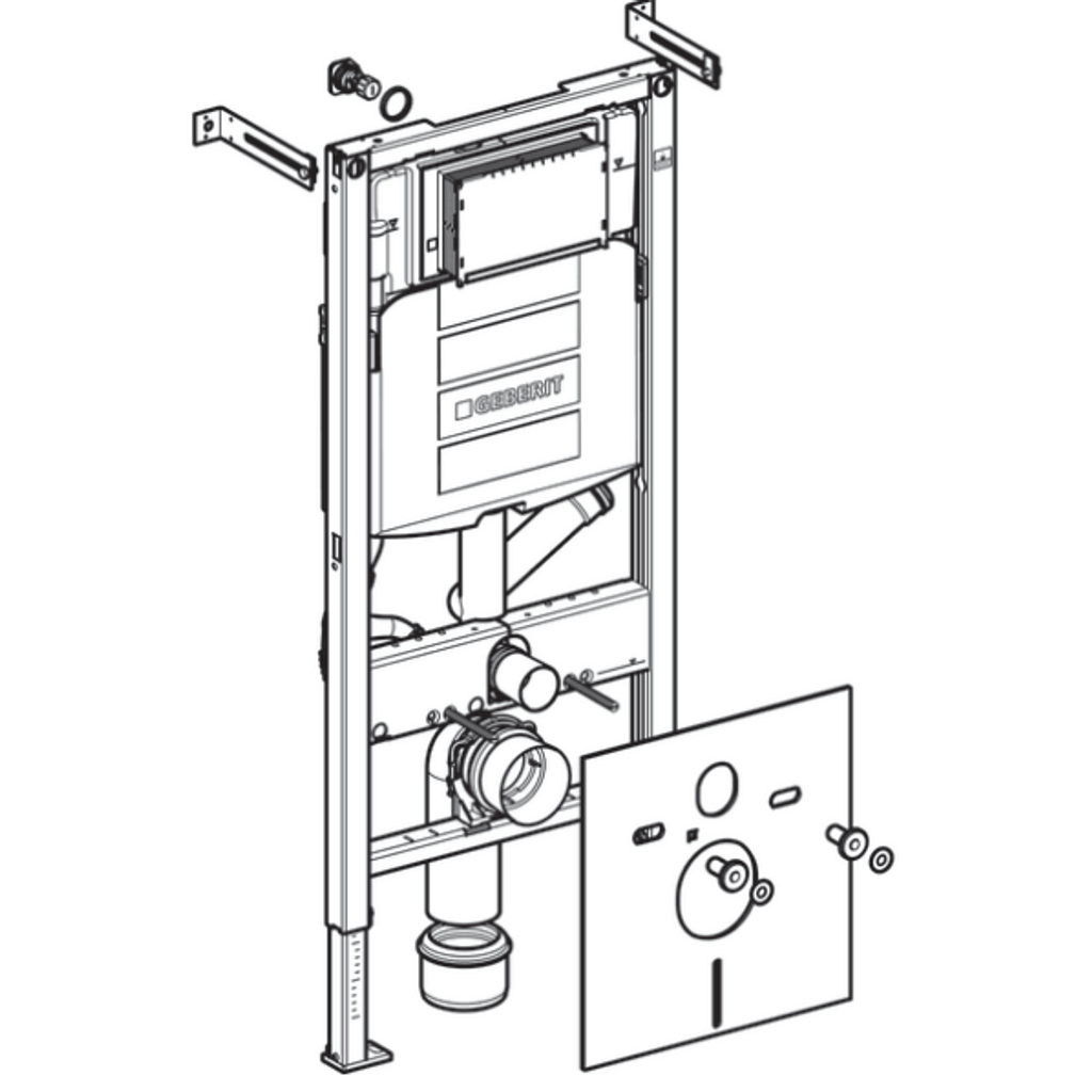 GEBERIT podometni splakovalnik za WC školjko Duofix s priključkom za odzračevanje (111.367.00.5)