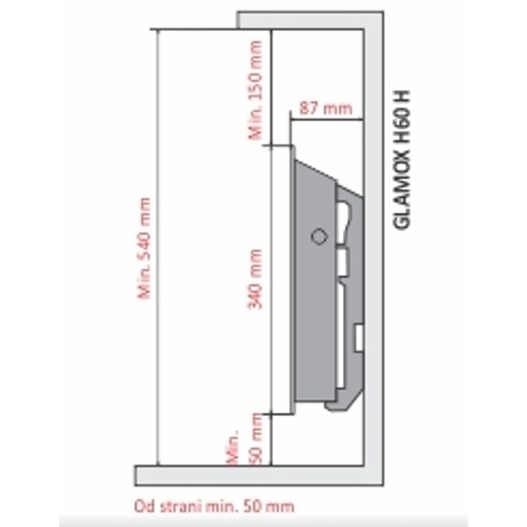 GLAMOX električni panelni stenski radiator H60 H 10 brez termostata, steklo črne barve - 340x850 mm, 1000 W (887204)