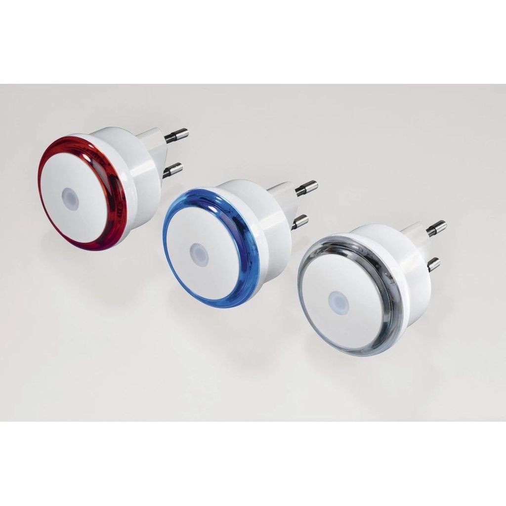 HAMA "Basic" LED nočna lučka z vtičem, senzor za somrak, varčevanje z energijo, modra