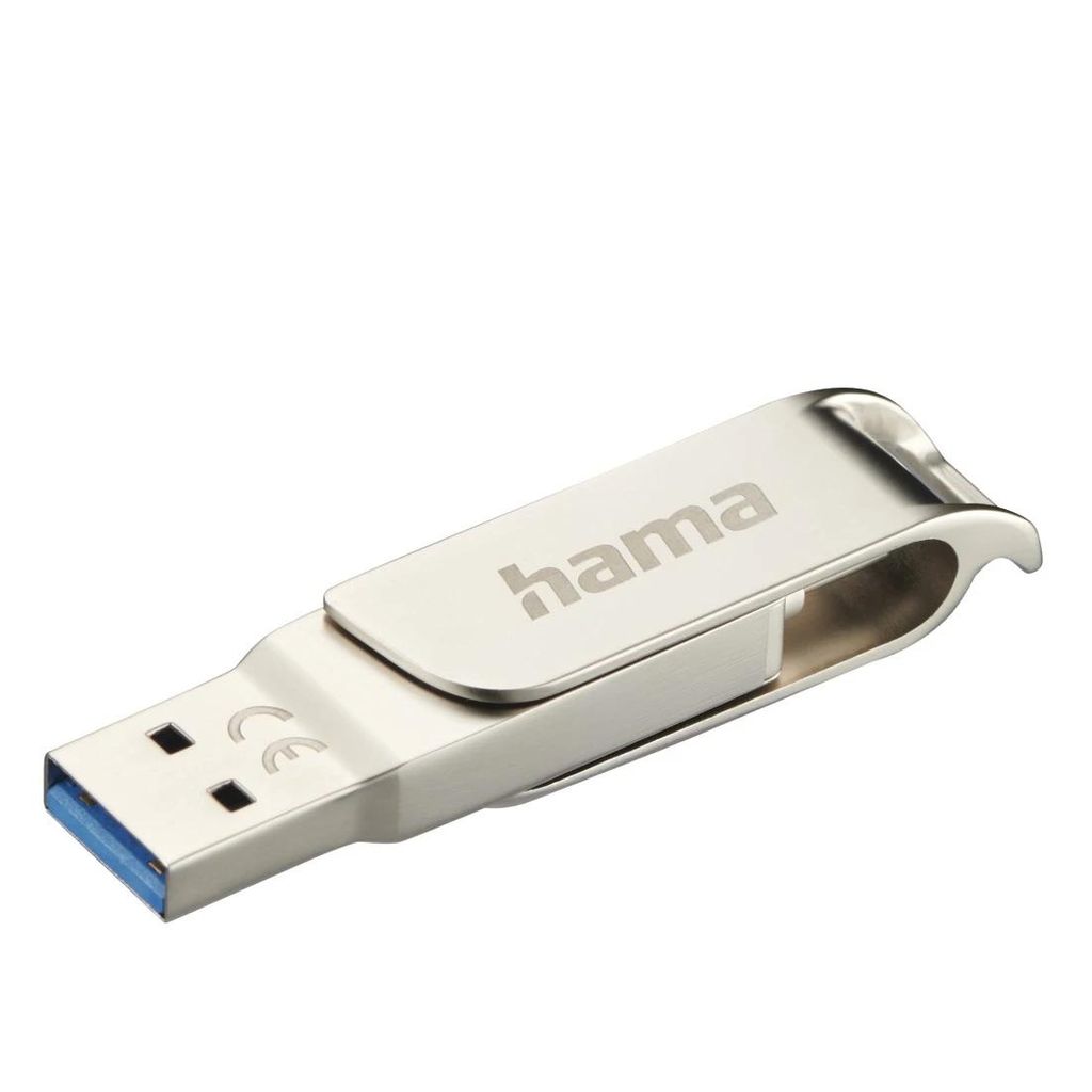 HAMA "C-Rotate Pro" USB ključek, USB-C 3.1/3.0, 32 GB, 70 MB/s, srebrn