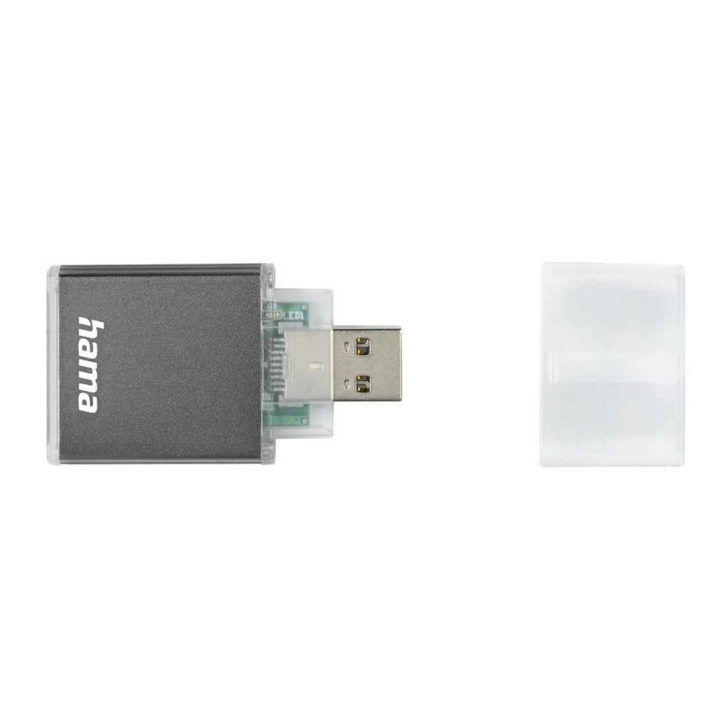 HAMA Čitalnik kartic USB 3.0 UHS II, SD, Alu, antracit