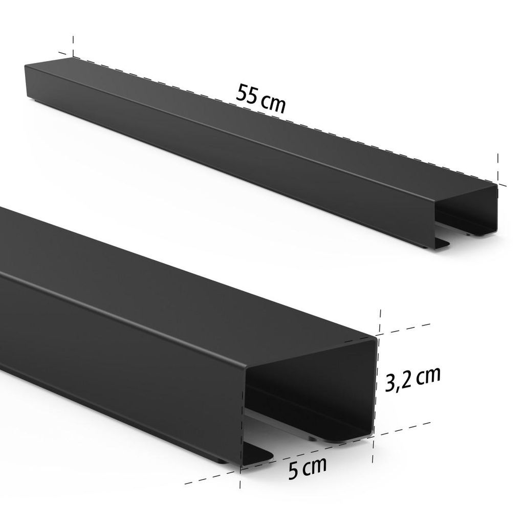 HAMA Kovinski kabelski kanal za lepljenje, magnetni, 55 cm, črn