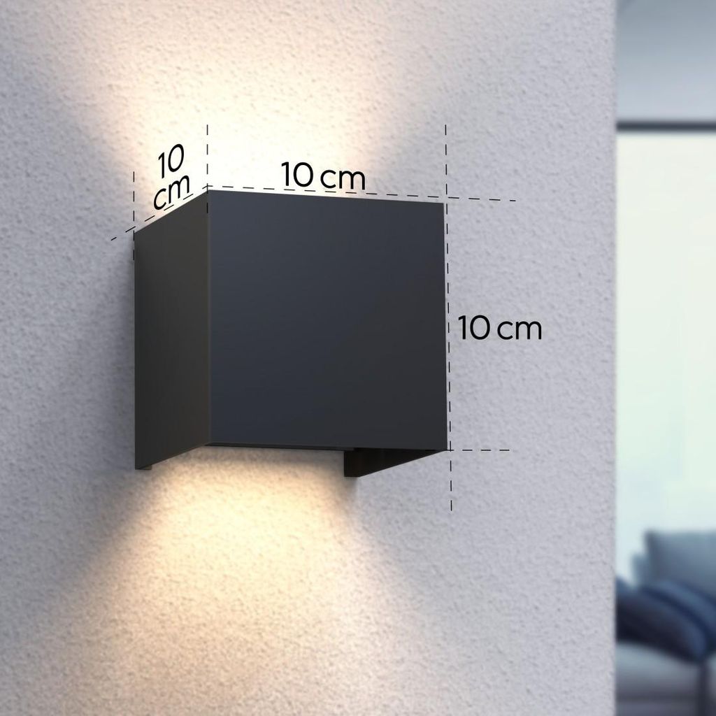 HAMA LED stenska luč za notranjo in zunanjo uporabo, WLAN, aplikacija in glasovni nadzor, črna