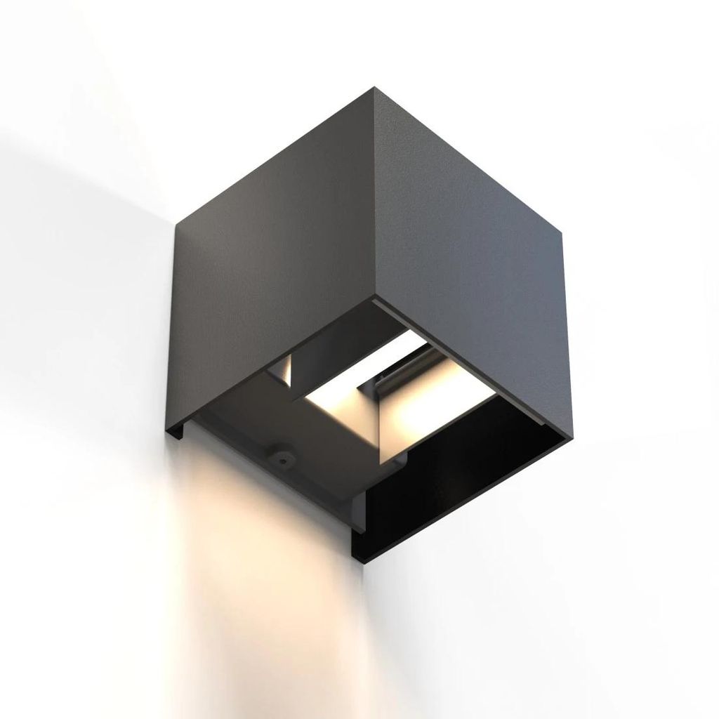 HAMA LED stenska luč za notranjo in zunanjo uporabo, WLAN, aplikacija in glasovni nadzor, črna