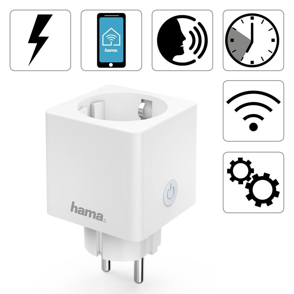 HAMA "Mini" vtičnica WLAN, z merilnikom porabe električne energije, za glasovno komunikacijo / aplikacijo