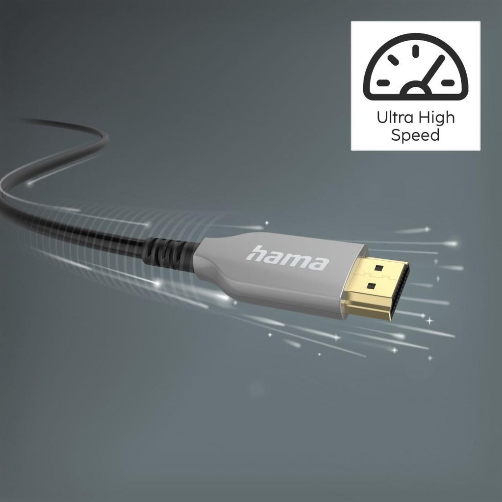 HAMA Optični, aktivni kabel HDMI™, vtič, 4K, pozlačen, 10 m