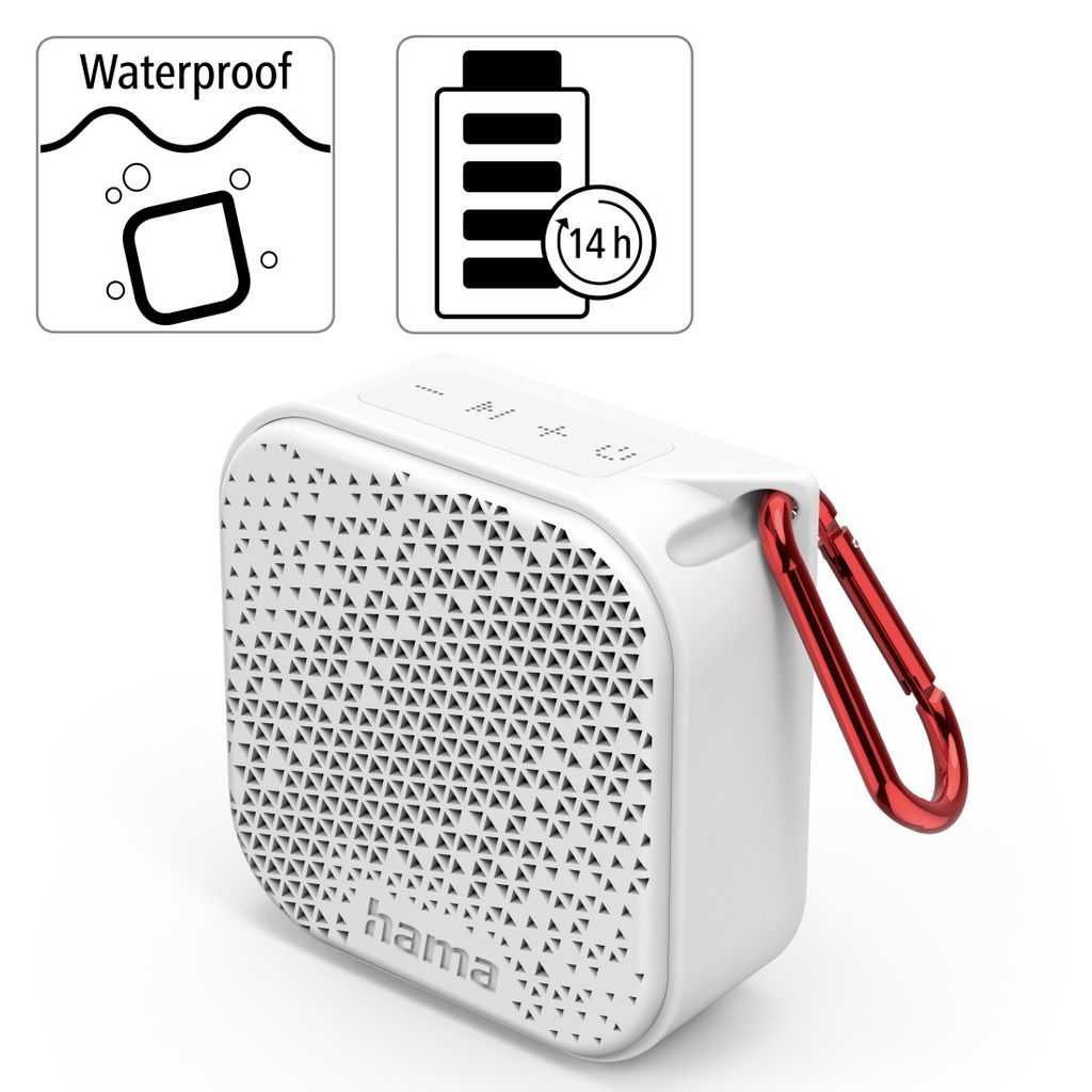 HAMA "Pocket 3.0" Bluetooth® zvočnik v majhni škatli, vodoodporen IP67, 3,5 W, wht